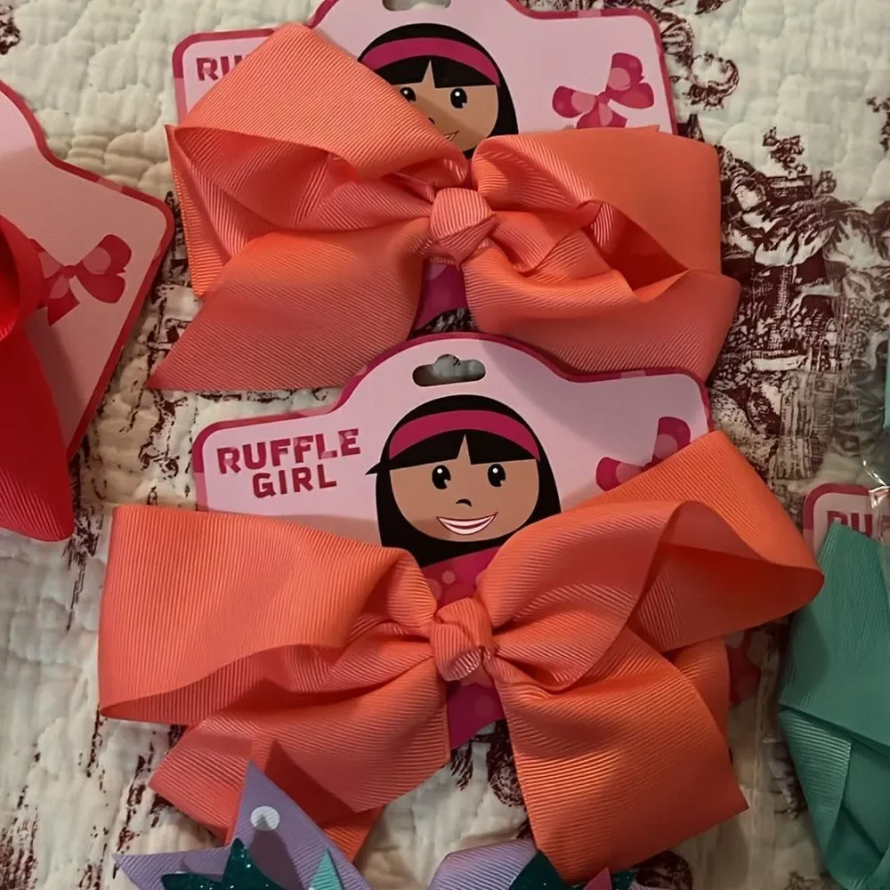 Ruffle girl bows